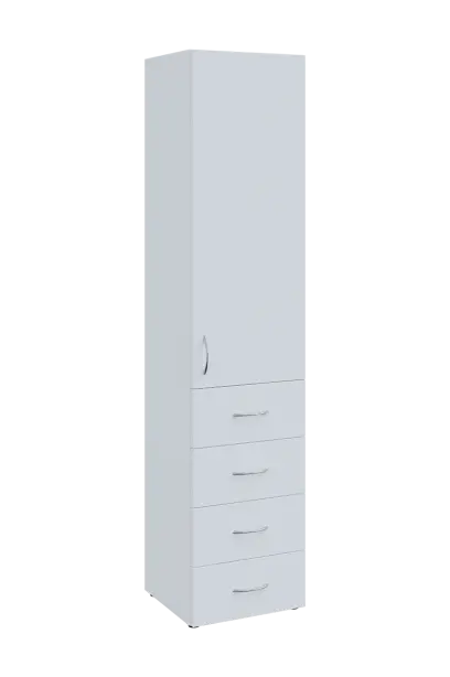 NN 5 - 44ZD skříň vysoká, 4-zásuvková/1-dveřová, pravá, 1800x400x400, bílá